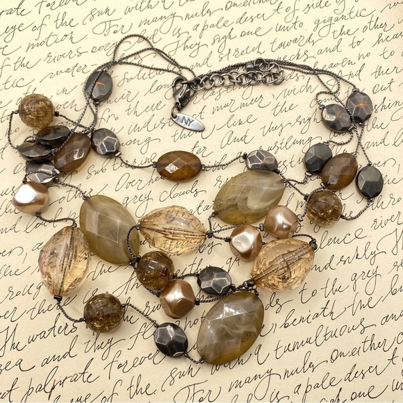 New York & Co Triple Strand Acrylic Bead Necklaces - Picture 3 of 7